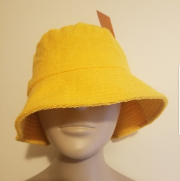 Juicy Couture Posh Yellow Terrycloth Bucket Hat One Size - Picture 2 of 5